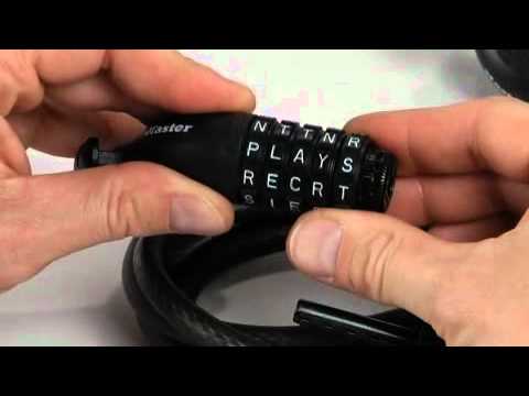 Screen capture of Operating Master Lock 8220D Password Combination Cable Lock 